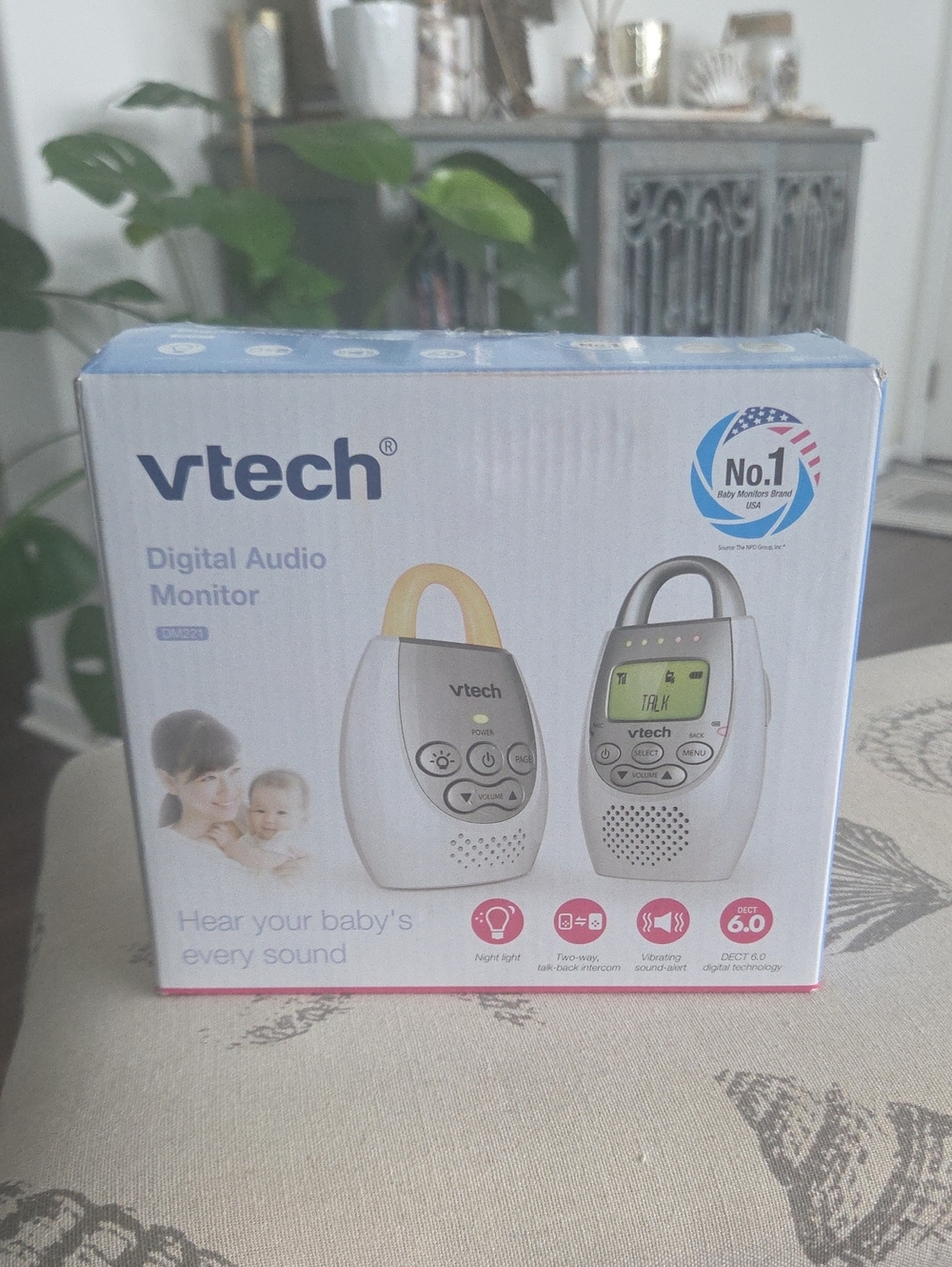 New VTech White Digital Audio Monitor - Portable Baby Sound Monitor